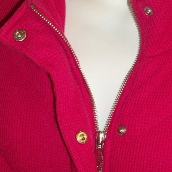 JONES NEW YORK Sport 1X Hot Pink Full Zip Vest Insulated Soft Waffleweave Fabric - Picture 3 of 8